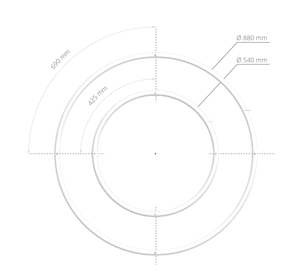 Moderne LED-Ringlampe in doppelter Ausführung ✓ Perfekt für Wohnzimmer und hohe Decken.
